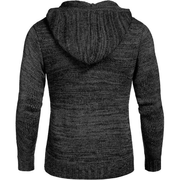 COOFANDY Men's Knitted Hoodies Pullover Casual Long Sleeve Turtleneck Sweaters
