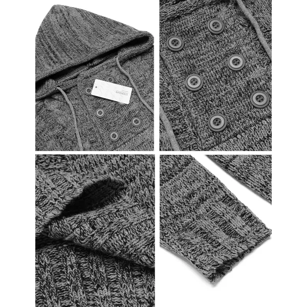 COOFANDY Men's Knitted Hoodies Pullover Casual Long Sleeve Turtleneck Sweaters