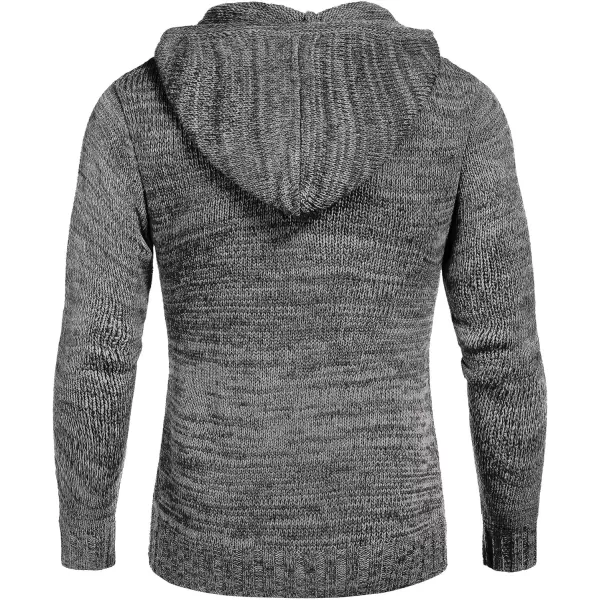 COOFANDY Men's Knitted Hoodies Pullover Casual Long Sleeve Turtleneck Sweaters