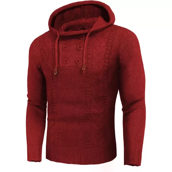 COOFANDY Men's Knitted Hoodies Pullover Casual Long Sleeve Turtleneck Sweaters