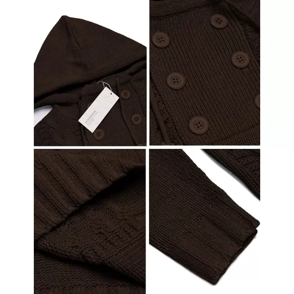 COOFANDY Men's Knitted Hoodies Pullover Casual Long Sleeve Turtleneck Sweaters