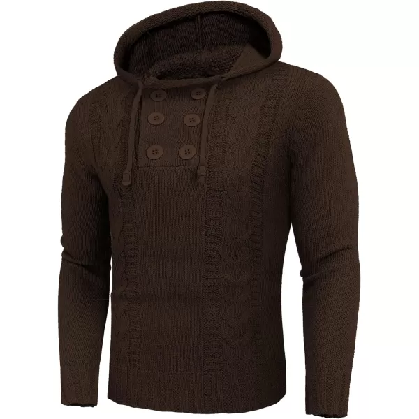 COOFANDY Men's Knitted Hoodies Pullover Casual Long Sleeve Turtleneck Sweaters