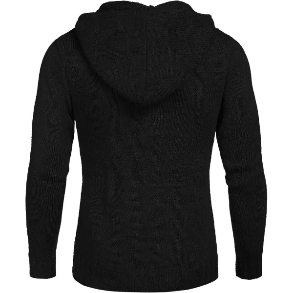 COOFANDY Men's Knitted Hoodies Pullover Casual Long Sleeve Turtleneck Sweaters