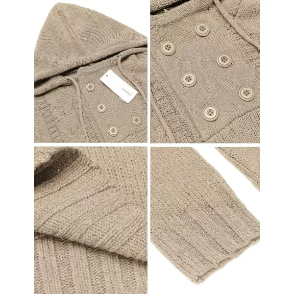 COOFANDY Men's Knitted Hoodies Pullover Casual Long Sleeve Turtleneck Sweaters