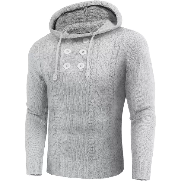 COOFANDY Men's Knitted Hoodies Pullover Casual Long Sleeve Turtleneck Sweaters