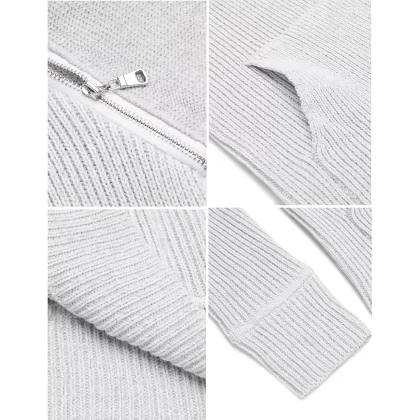 COOFANDY Men's Knitted Turtleneck Pullover Shawl Collar Sweaters Slim Fit High Neck Hoodies with Pockets