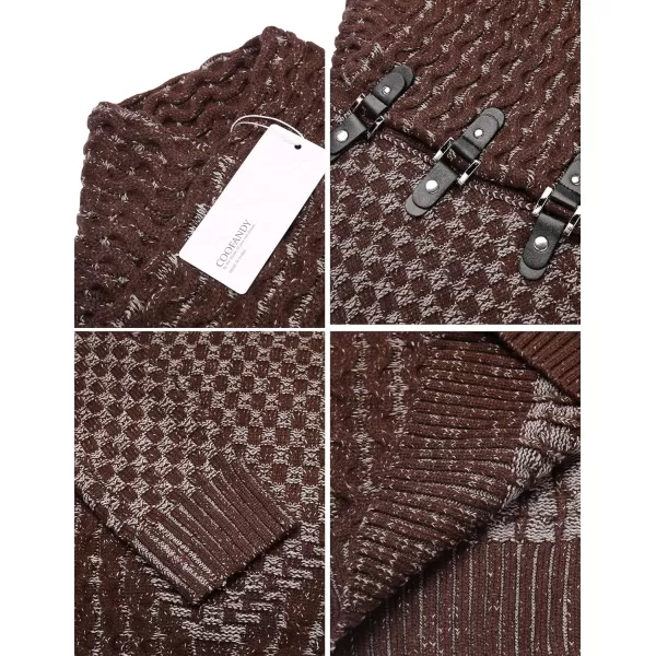 COOFANDY Men's Knitted Turtleneck Sweater Long Sleeve Slim Fit Designer Shawl Collar Pullover