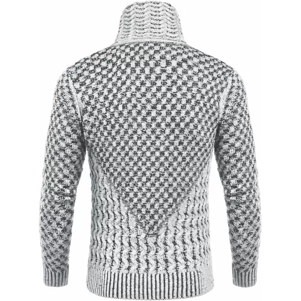 COOFANDY Men's Knitted Turtleneck Sweater Long Sleeve Slim Fit Designer Shawl Collar Pullover