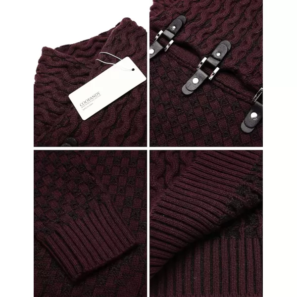 COOFANDY Men's Knitted Turtleneck Sweater Long Sleeve Slim Fit Designer Shawl Collar Pullover