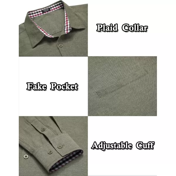 COOFANDY Mens Linen Textured Shirt Long Sleeve Button Down Shirt Casual Oxford Dress Shirt