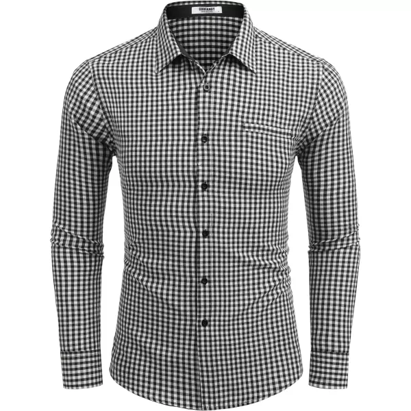 COOFANDY Mens Linen Textured Shirt Long Sleeve Button Down Shirt Casual Oxford Dress Shirt