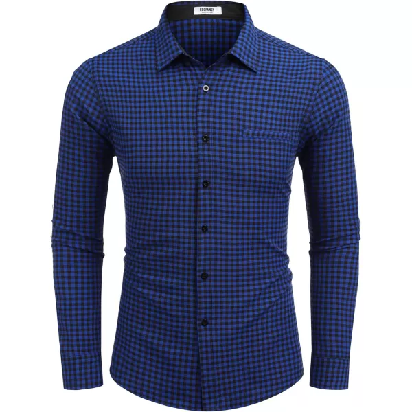 COOFANDY Mens Linen Textured Shirt Long Sleeve Button Down Shirt Casual Oxford Dress Shirt
