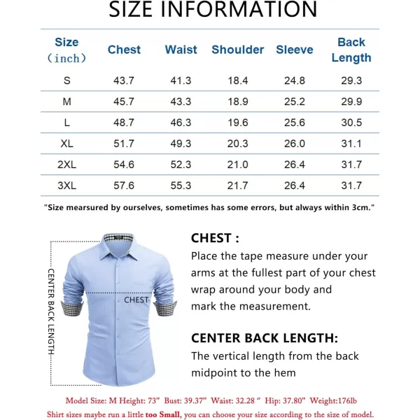 COOFANDY Mens Linen Textured Shirt Long Sleeve Button Down Shirt Casual Oxford Dress Shirt