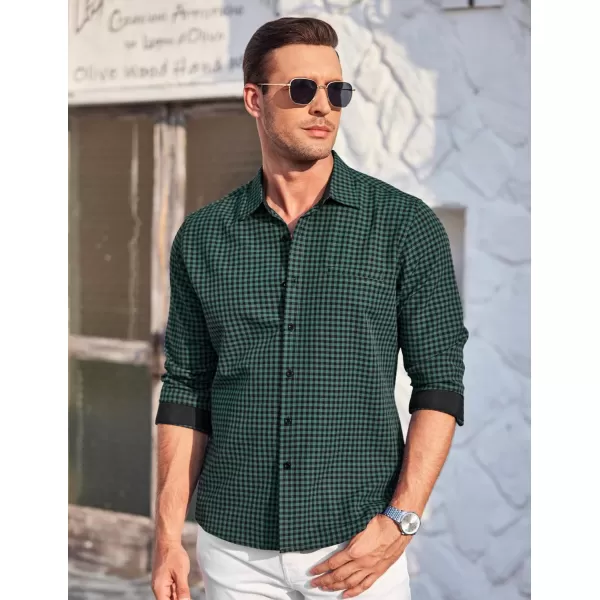 COOFANDY Mens Linen Textured Shirt Long Sleeve Button Down Shirt Casual Oxford Dress Shirt