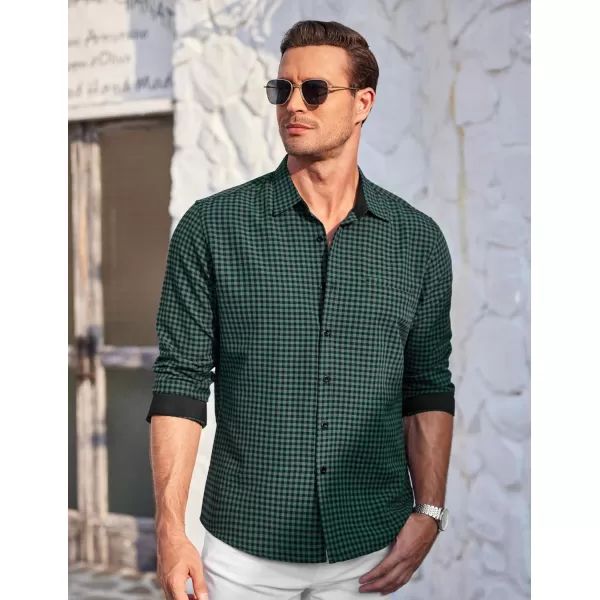 COOFANDY Mens Linen Textured Shirt Long Sleeve Button Down Shirt Casual Oxford Dress Shirt