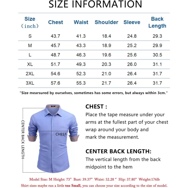 COOFANDY Mens Linen Textured Shirt Long Sleeve Button Down Shirt Casual Oxford Dress Shirt