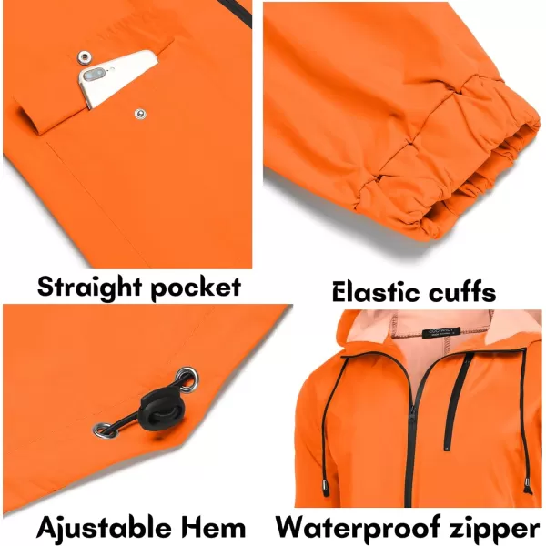 COOFANDY Men's Long Raincoat Ligtweight Rain Jacket Waterproof Outdoor Jackets with Hood