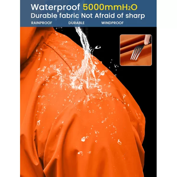 COOFANDY Men's Long Raincoat Ligtweight Rain Jacket Waterproof Outdoor Jackets with Hood