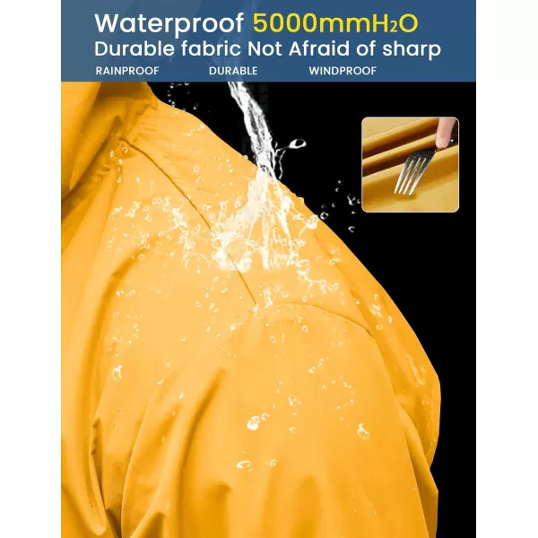 COOFANDY Men's Long Raincoat Ligtweight Rain Jacket Waterproof Outdoor Jackets with Hood