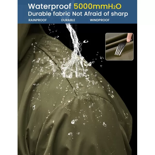 COOFANDY Men's Long Raincoat Ligtweight Rain Jacket Waterproof Outdoor Jackets with Hood