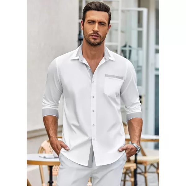 COOFANDY Men's Long Sleeve Dress Shirt Plaid Collar Casual Button Down Shirts