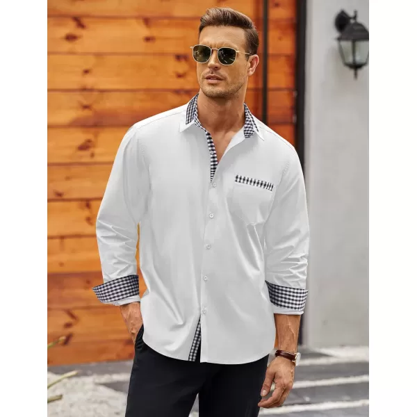 COOFANDY Men's Long Sleeve Dress Shirt Plaid Collar Casual Button Down Shirts