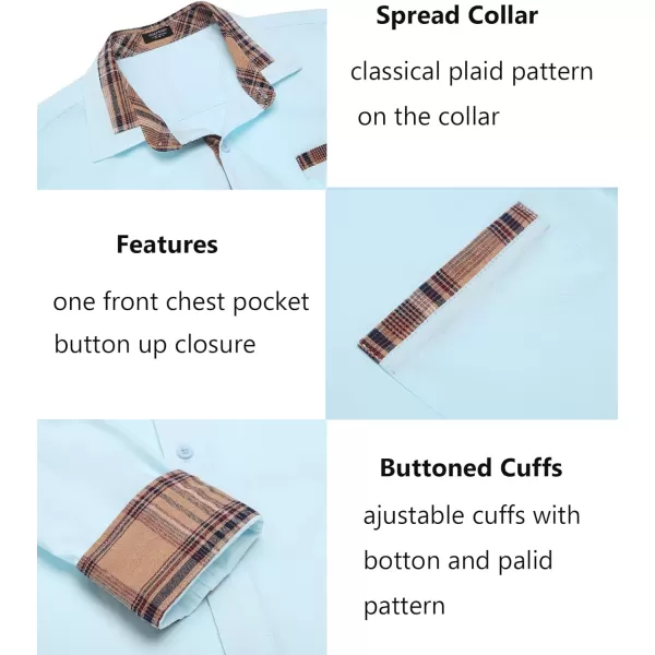 COOFANDY Men's Long Sleeve Dress Shirt Plaid Collar Casual Button Down Shirts