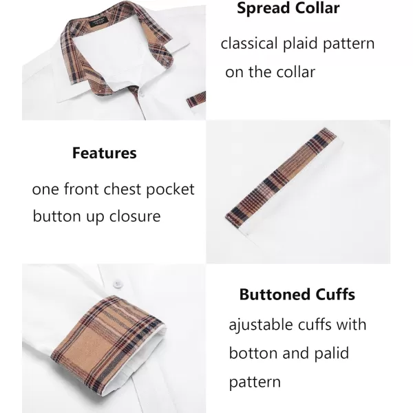 COOFANDY Men's Long Sleeve Dress Shirt Plaid Collar Casual Button Down Shirts
