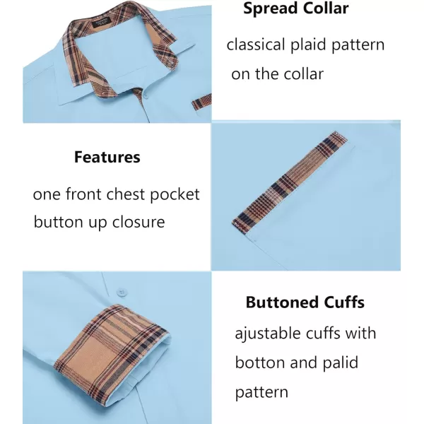 COOFANDY Men's Long Sleeve Dress Shirt Plaid Collar Casual Button Down Shirts