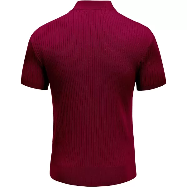COOFANDY Men's Mock Turtleneck Sweater Short Sleeve Casual Basic Pullover Sweater Ribbed Knit Pullover Solid Tee