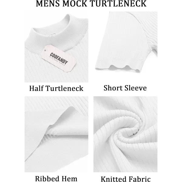 COOFANDY Men's Mock Turtleneck Sweater Short Sleeve Casual Basic Pullover Sweater Ribbed Knit Pullover Solid Tee