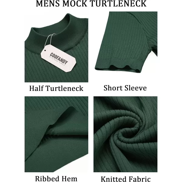 COOFANDY Men's Mock Turtleneck Sweater Short Sleeve Casual Basic Pullover Sweater Ribbed Knit Pullover Solid Tee