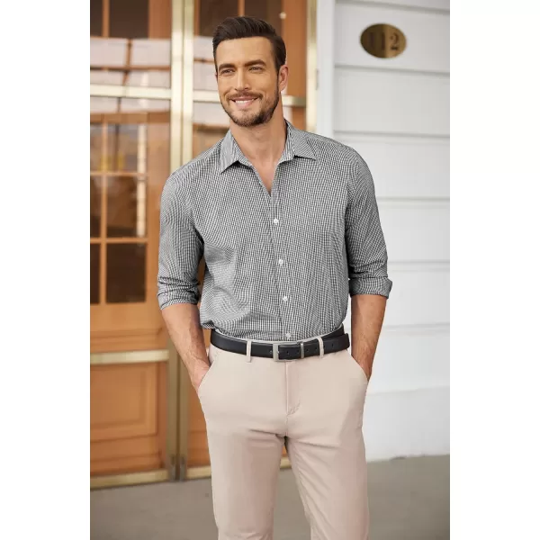 COOFANDY Men's Muscle Fit Dress Shirt Wrinkle Free Long Sleeve Button Down Shirt)