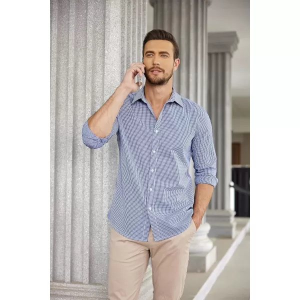 COOFANDY Men's Muscle Fit Dress Shirt Wrinkle Free Long Sleeve Button Down Shirt)
