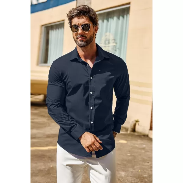 COOFANDY Men's Muscle Fit Dress Shirt Wrinkle Free Long Sleeve Button Down Shirt
