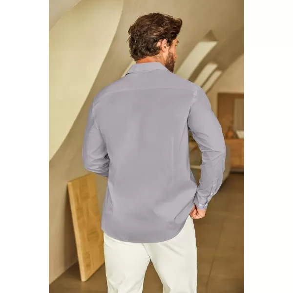 COOFANDY Men's Muscle Fit Dress Shirt Wrinkle Free Long Sleeve Button Down Shirt