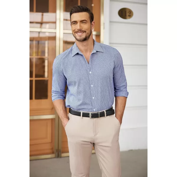 COOFANDY Men's Muscle Fit Dress Shirt Wrinkle Free Long Sleeve Button Down Shirt)