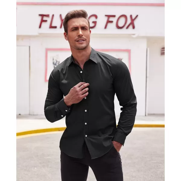 COOFANDY Men's Muscle Fit Dress Shirt Wrinkle Free Long Sleeve Button Down Shirt