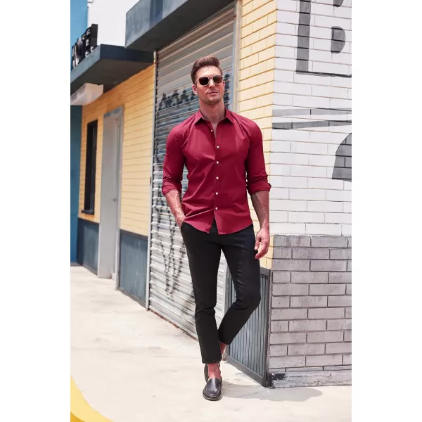 COOFANDY Men's Muscle Fit Dress Shirt Wrinkle Free Long Sleeve Button Down Shirt