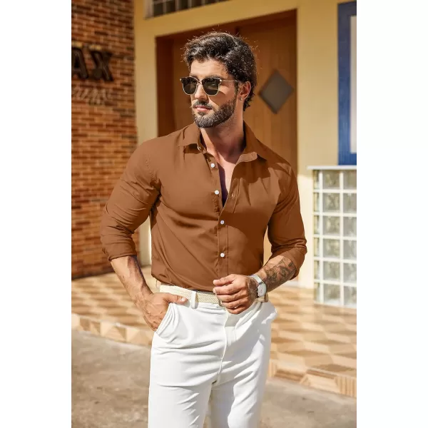 COOFANDY Men's Muscle Fit Dress Shirt Wrinkle Free Long Sleeve Button Down Shirt