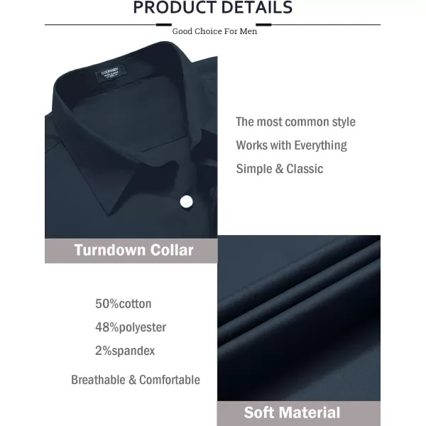 COOFANDY Men's Muscle Fit Dress Shirt Wrinkle Free Long Sleeve Button Down Shirt