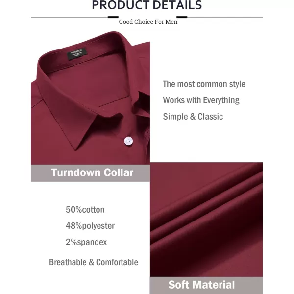COOFANDY Men's Muscle Fit Dress Shirt Wrinkle Free Long Sleeve Button Down Shirt