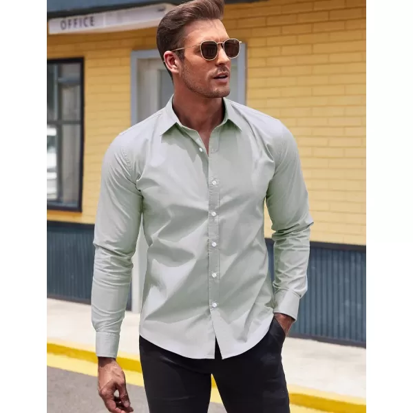 COOFANDY Men's Muscle Fit Dress Shirt Wrinkle Free Long Sleeve Button Down Shirt