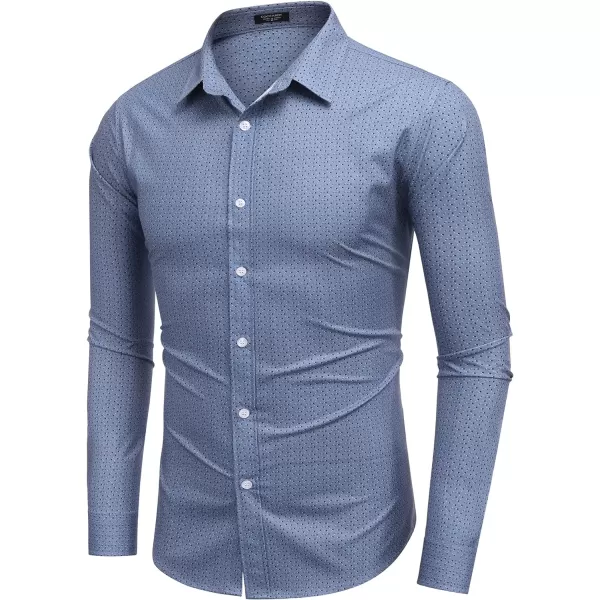 COOFANDY Men's Muscle Fit Dress Shirt Wrinkle Free Long Sleeve Button Down Shirt