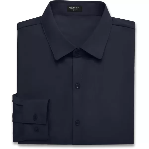 COOFANDY Men's Muscle Fit Dress Shirts Stretch Wrinkle-Free Long Sleeve Casual Button Down Shirts