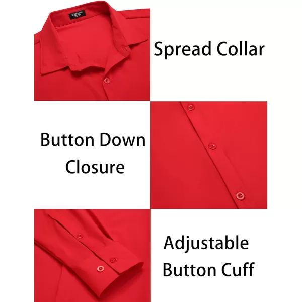 COOFANDY Men's Muscle Fit Dress Shirts Stretch Wrinkle-Free Long Sleeve Casual Button Down Shirts