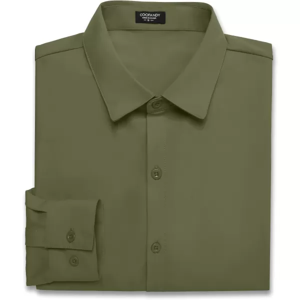 COOFANDY Men's Muscle Fit Dress Shirts Stretch Wrinkle-Free Long Sleeve Casual Button Down Shirts
