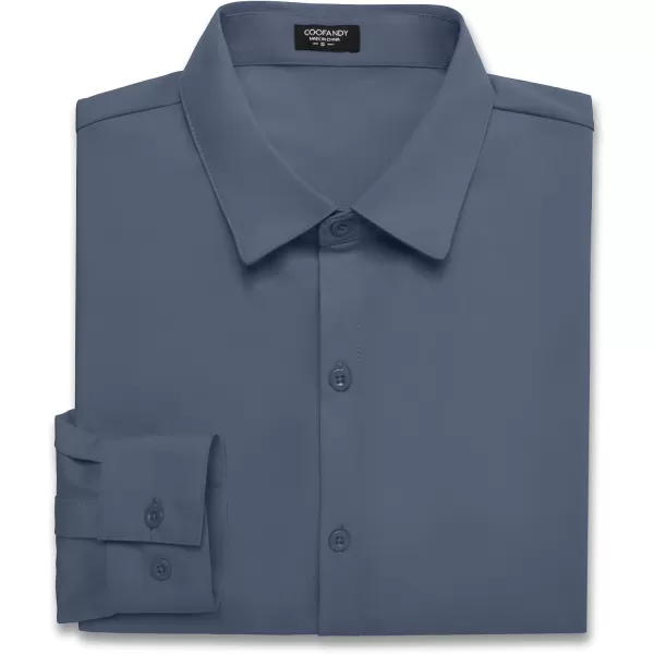 COOFANDY Men's Muscle Fit Dress Shirts Stretch Wrinkle-Free Long Sleeve Casual Button Down Shirts