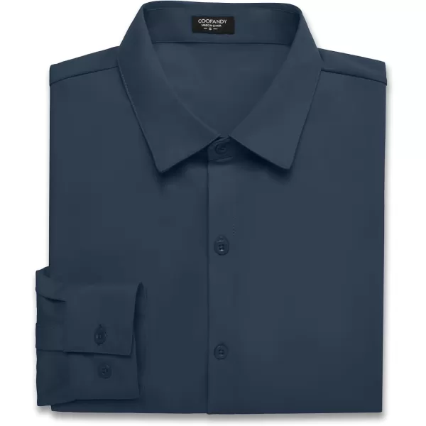 COOFANDY Men's Muscle Fit Dress Shirts Stretch Wrinkle-Free Long Sleeve Casual Button Down Shirts