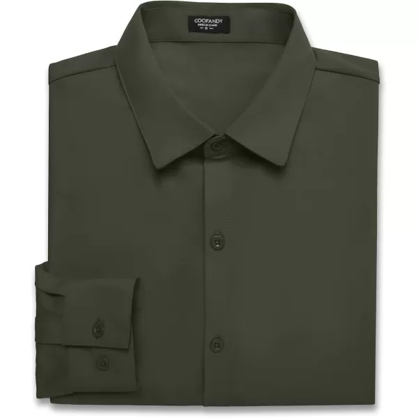 COOFANDY Men's Muscle Fit Dress Shirts Stretch Wrinkle-Free Long Sleeve Casual Button Down Shirts